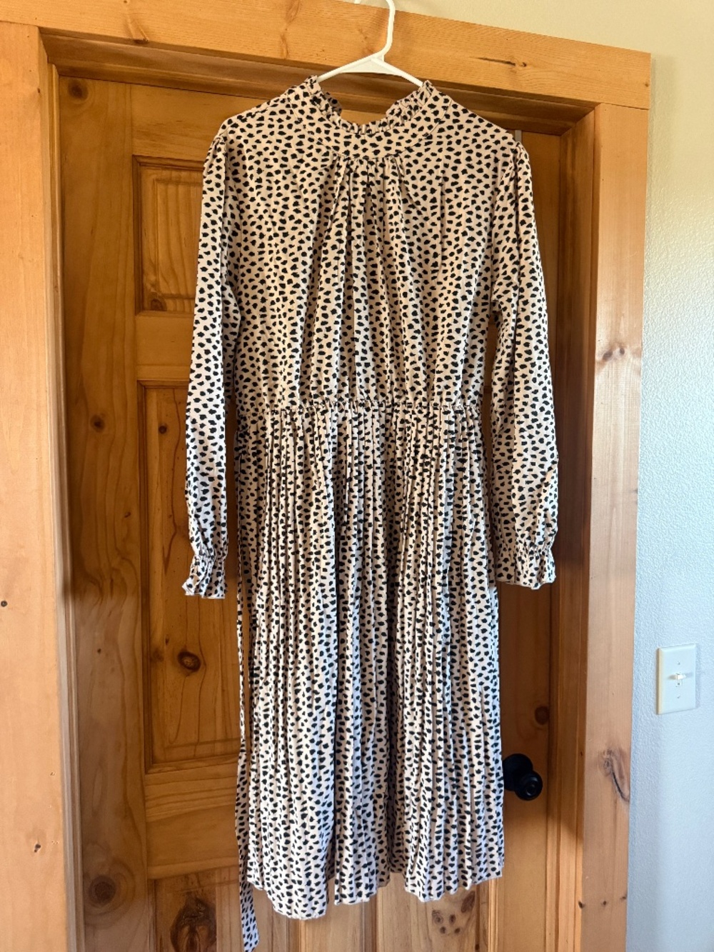 Cream/Black Dot Print Dress